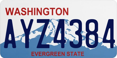 WA license plate AYZ4384