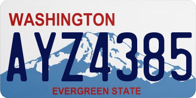 WA license plate AYZ4385