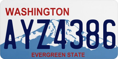 WA license plate AYZ4386