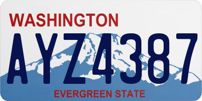 WA license plate AYZ4387