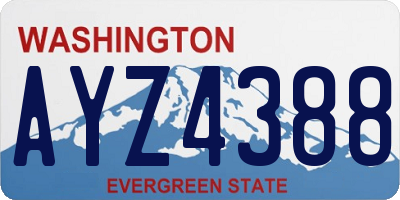 WA license plate AYZ4388