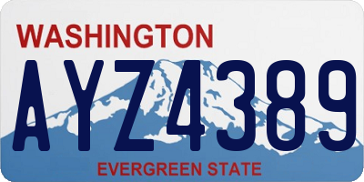 WA license plate AYZ4389