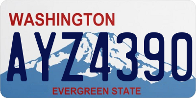 WA license plate AYZ4390