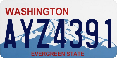 WA license plate AYZ4391