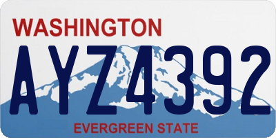 WA license plate AYZ4392