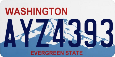 WA license plate AYZ4393