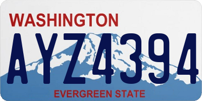 WA license plate AYZ4394