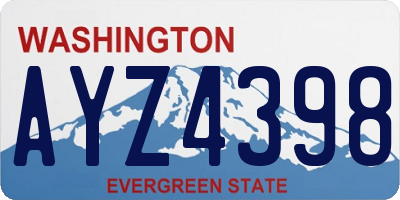 WA license plate AYZ4398