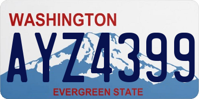 WA license plate AYZ4399