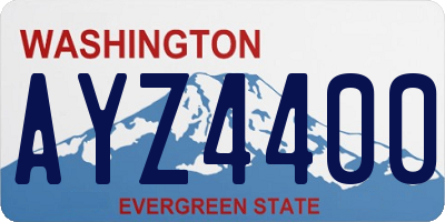 WA license plate AYZ4400