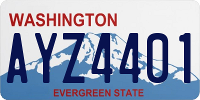 WA license plate AYZ4401