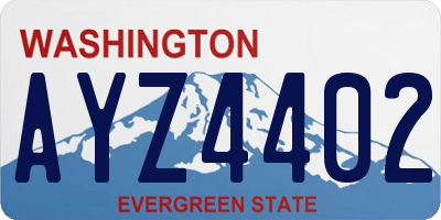 WA license plate AYZ4402