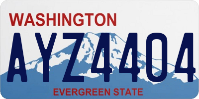 WA license plate AYZ4404