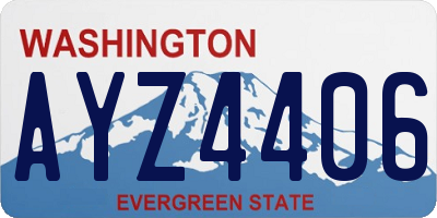 WA license plate AYZ4406