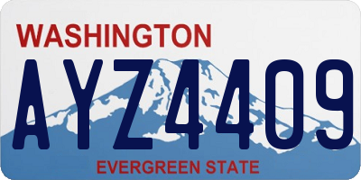 WA license plate AYZ4409