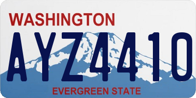 WA license plate AYZ4410