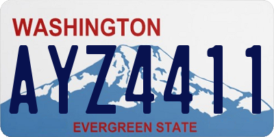 WA license plate AYZ4411