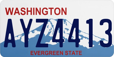 WA license plate AYZ4413