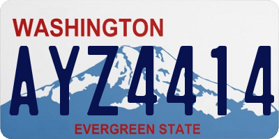 WA license plate AYZ4414