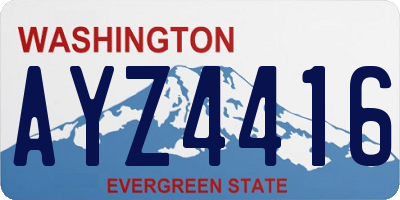 WA license plate AYZ4416