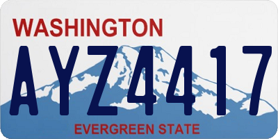 WA license plate AYZ4417