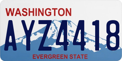 WA license plate AYZ4418