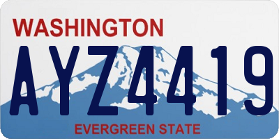 WA license plate AYZ4419