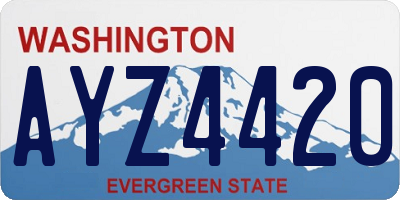 WA license plate AYZ4420