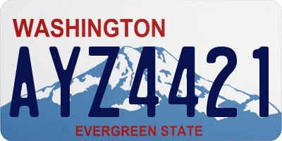 WA license plate AYZ4421