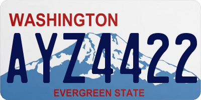 WA license plate AYZ4422