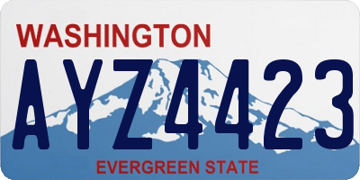 WA license plate AYZ4423