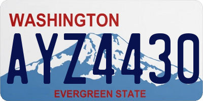 WA license plate AYZ4430