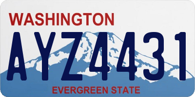 WA license plate AYZ4431