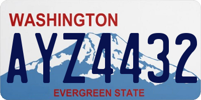 WA license plate AYZ4432