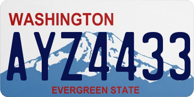 WA license plate AYZ4433