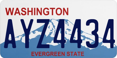 WA license plate AYZ4434