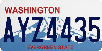 WA license plate AYZ4435