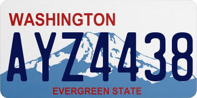 WA license plate AYZ4438