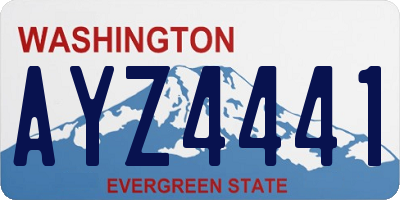 WA license plate AYZ4441