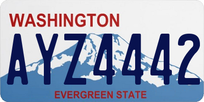 WA license plate AYZ4442