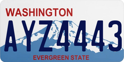 WA license plate AYZ4443