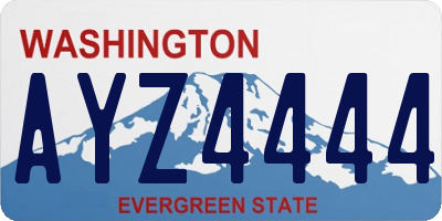 WA license plate AYZ4444