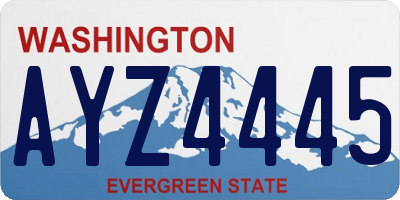 WA license plate AYZ4445