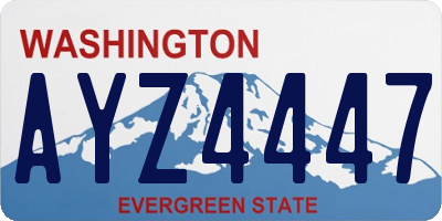 WA license plate AYZ4447