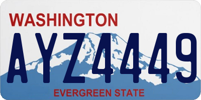 WA license plate AYZ4449