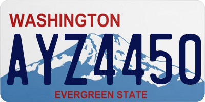 WA license plate AYZ4450