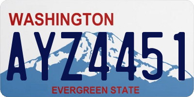 WA license plate AYZ4451