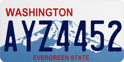 WA license plate AYZ4452