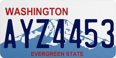 WA license plate AYZ4453