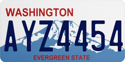 WA license plate AYZ4454